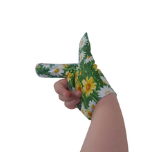 Load image into Gallery viewer, Thumb and finger guard to help end thumb sucking habits. May be pulled off by babies and toddlers.  Additional toddler cuff available on request
