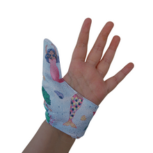 Load image into Gallery viewer, Thumb Guard thumb cover, Stop thumb sucking and other habits. Mermaid fabric
