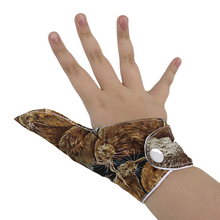 Load image into Gallery viewer, Adult size Thumb Guard. Stop thumb sucking or skin picking. Kiwi bird patterned fabric
