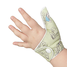 Load image into Gallery viewer, Thumb guard.  Stop thumb sucking thumb glove. Rabbit in lettuce themed. Animal Thumb Guards Collection
