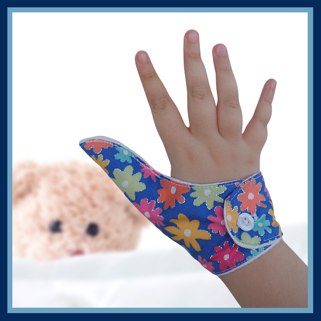 Thumb Guard thumb cover, Stop thumb sucking and other habits. Floral fabric