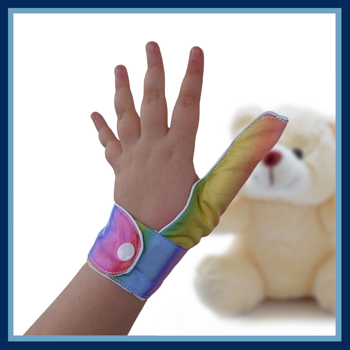 Finger guard for children who want to stop finger sucking. Blue bee th –  The Thumb Guard Store