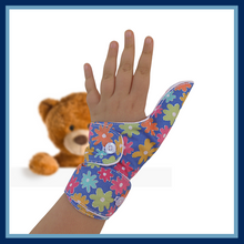 Load image into Gallery viewer, Baby and toddler thumb guard with cuff. Flower fabric
