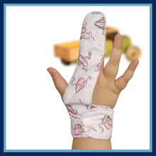 Load image into Gallery viewer, Finger guard for children who want to stop finger sucking. Ballet slipper themed fabric
