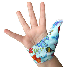 Load image into Gallery viewer, Thumb guard.  Stop thumb sucking thumb glove. Butterfly themed
