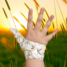 Load image into Gallery viewer, Thumb guard.  Stop thumb sucking thumb glove. Dragonfly themed design
